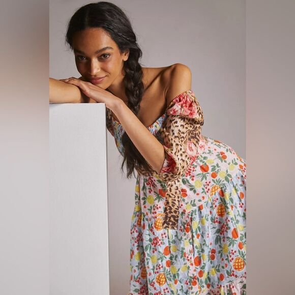 Anthropologie Place Nationale Floral Linen Midi Dress NWT - Picture 3 of 14